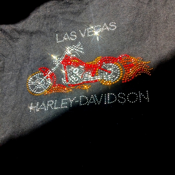 Harley-Davidson 2008 Las Vegas Nevada official tshirt rhinestones bling black - Picture 4 of 8